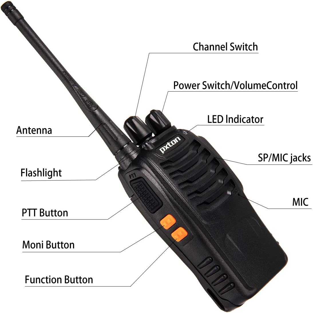 Detalle 2 de pxton Two Way Radios 6 Pack walkie talkies