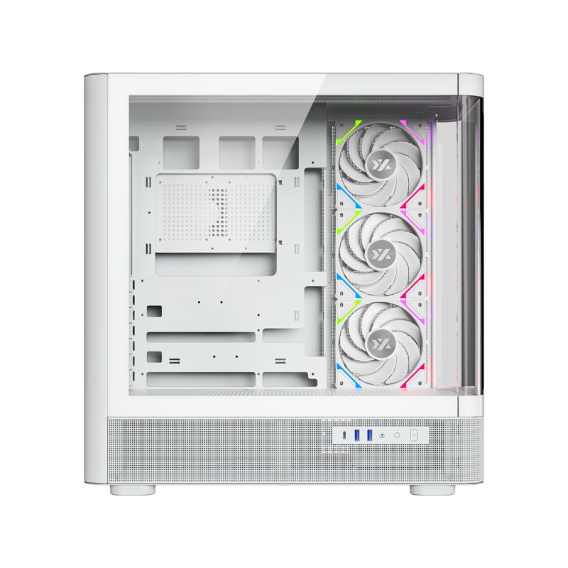 Thumbnail 3 de Torre XYZ Quantum Doble Cristal Curvo 4xVortex A-RGB ATX/420mm – Negro/Blanco