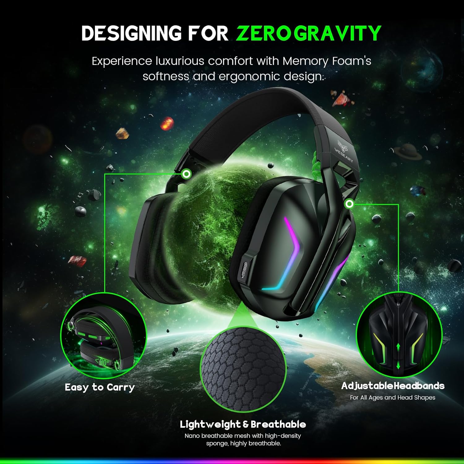 Thumbnail 5 de WESEARY Wireless Gaming Headset