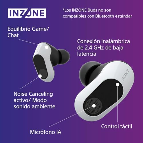 Detalle de Sony INZONE Buds: Auriculares gaming inalámbricos para PC y PS5, con baja latencia y 360 Spatial Sound