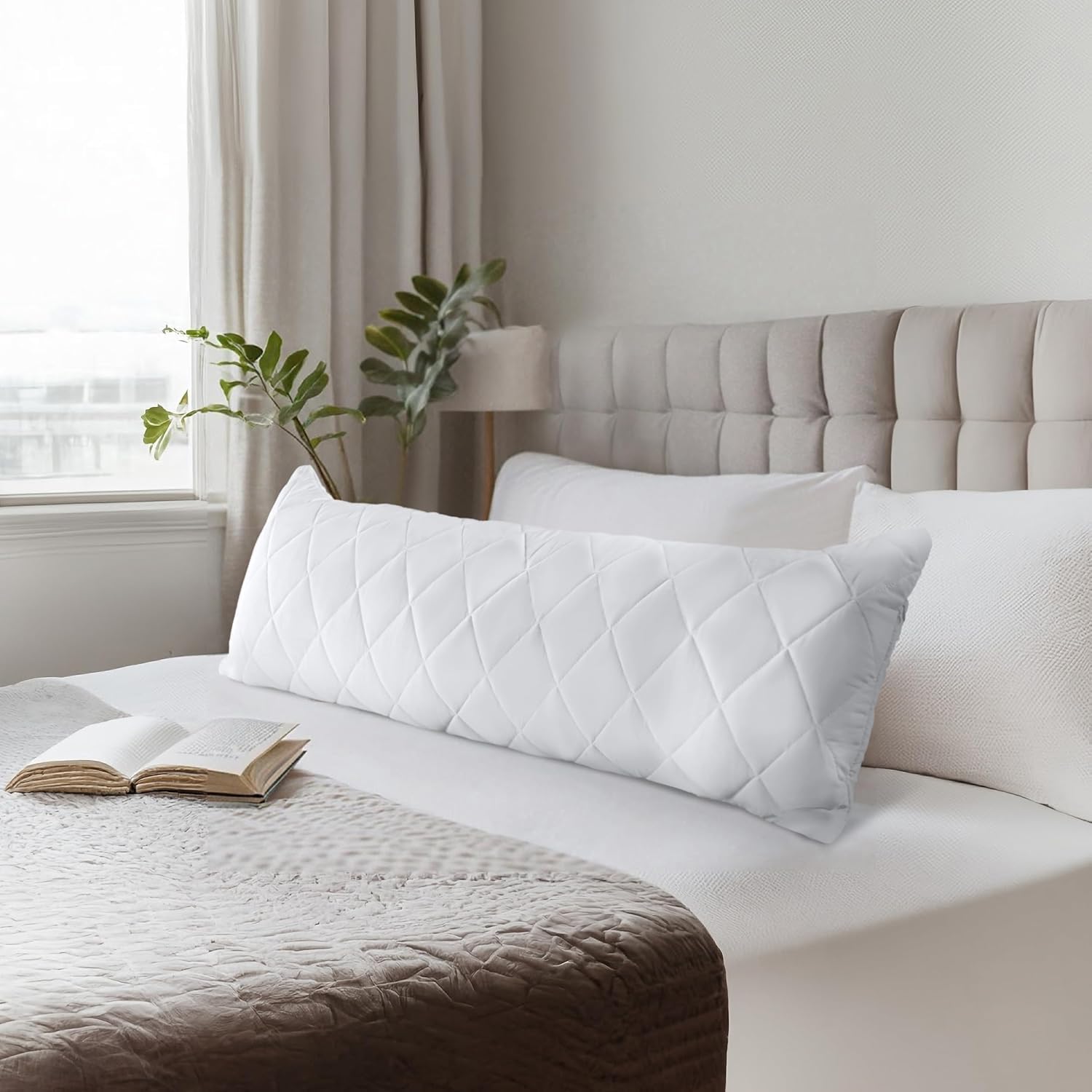 Thumbnail 1 de Utopia Bedding gestepptes Körperkissen 40x145 cm – Schwangerschafts- und Umstandskissen aus Polyester, ideal für Seitenschläfer