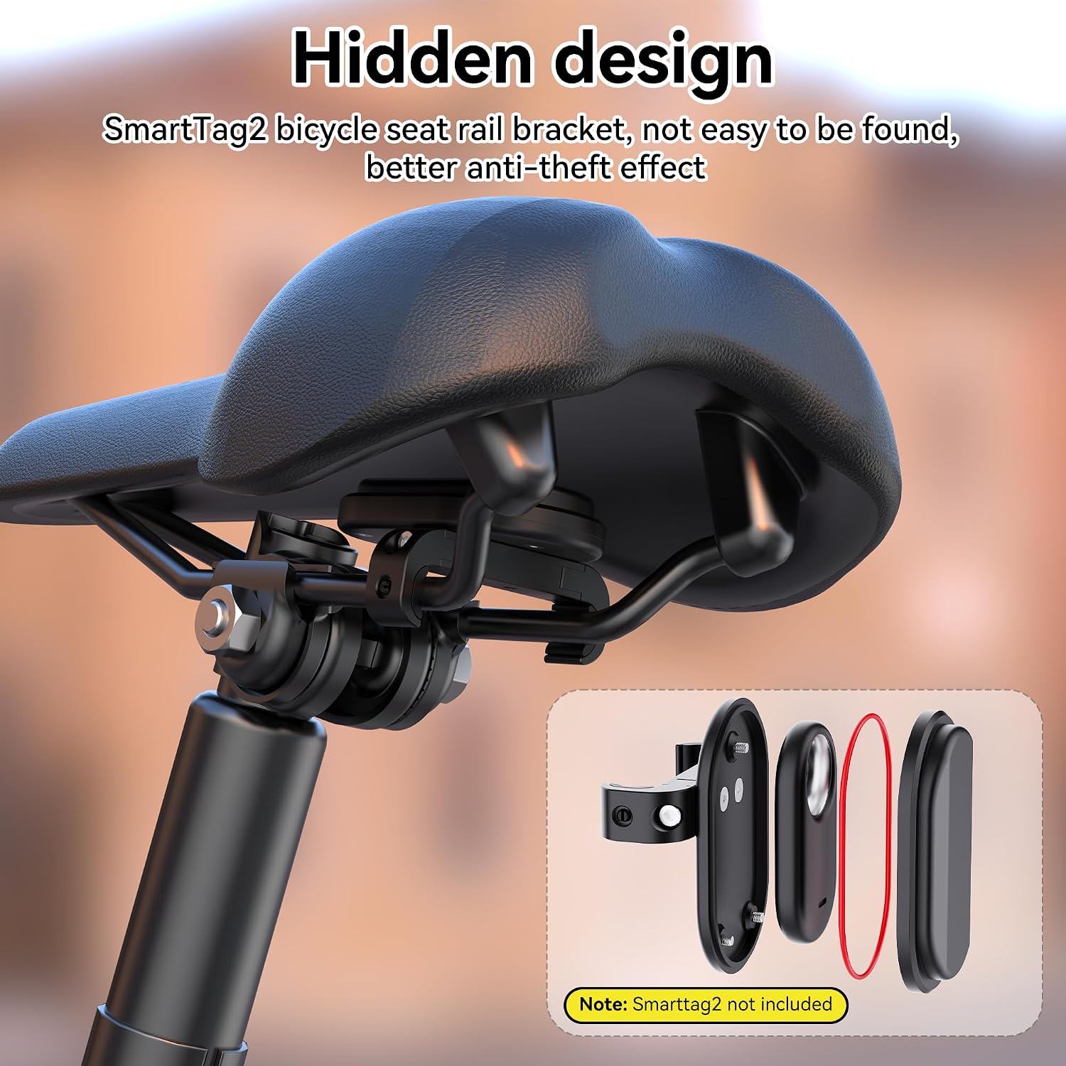 Detalle 2 de DDJ fietshouder DDJ-QT-ZXC-DW-001 voor AirTag, SmartTag2 en Moto Tag