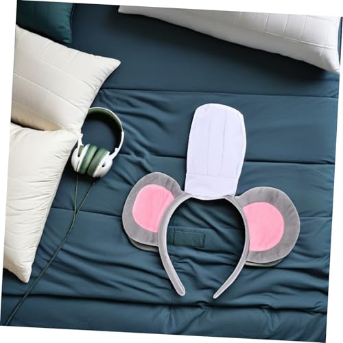 Thumbnail 5 de Kisangel 4-Piece Mouse Ears Headband Costume Set, Grey Plush