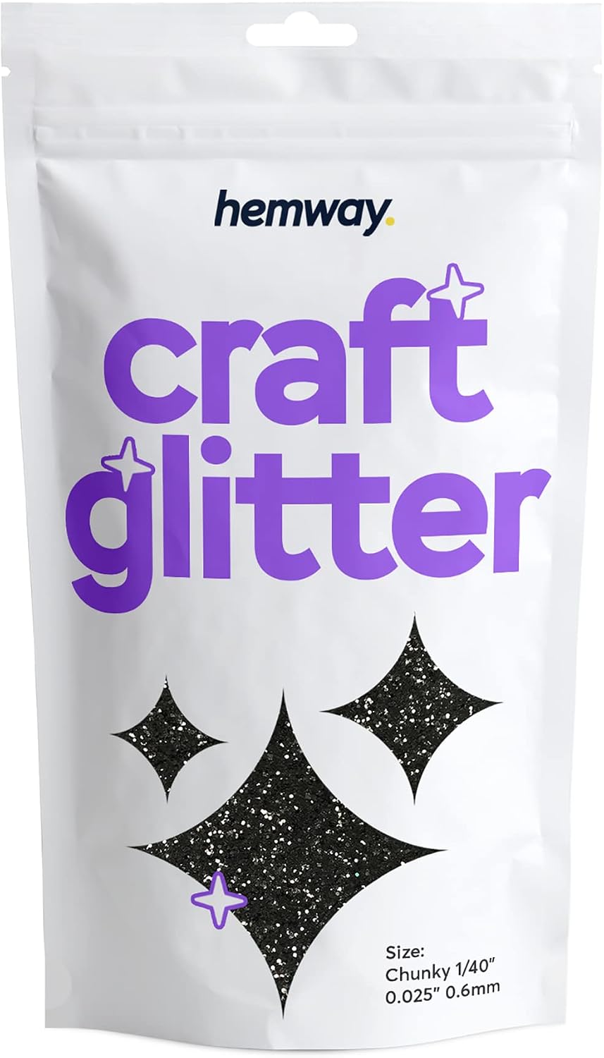 Detalle de Hemway Craft Glitter Black 100g – Chunky Glitter for Resin, Cosmetic, Nail and Craft Projects