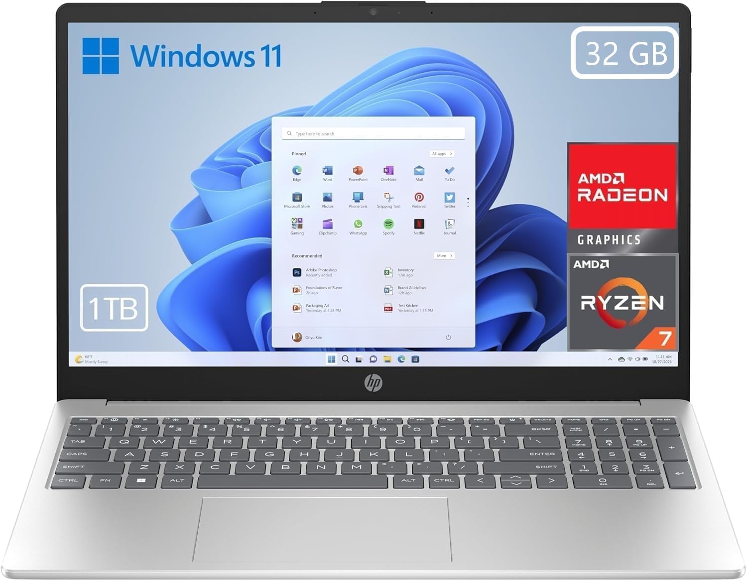 Detalle de HP 15-fc0243ns - Portátil FHD AMD Ryzen 7, 32GB RAM, SSD 1TB