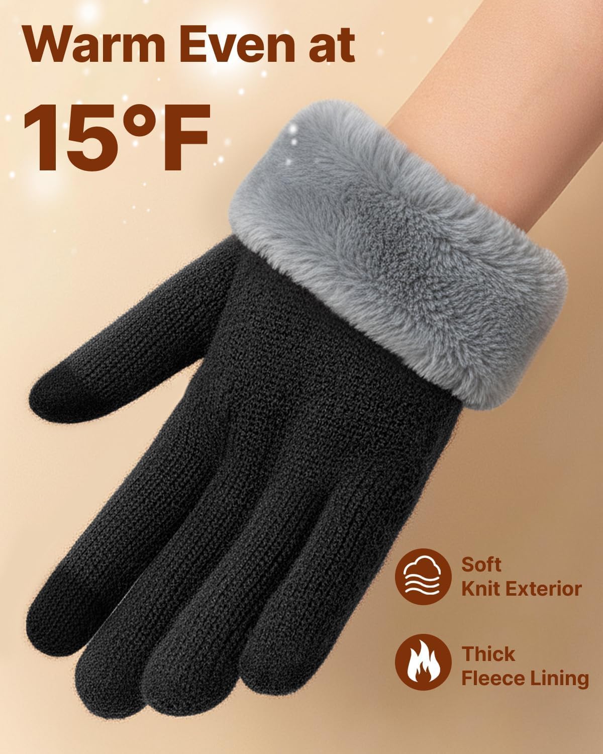 Detalle de JYUYNY Winter Gloves for Women Men ⚡