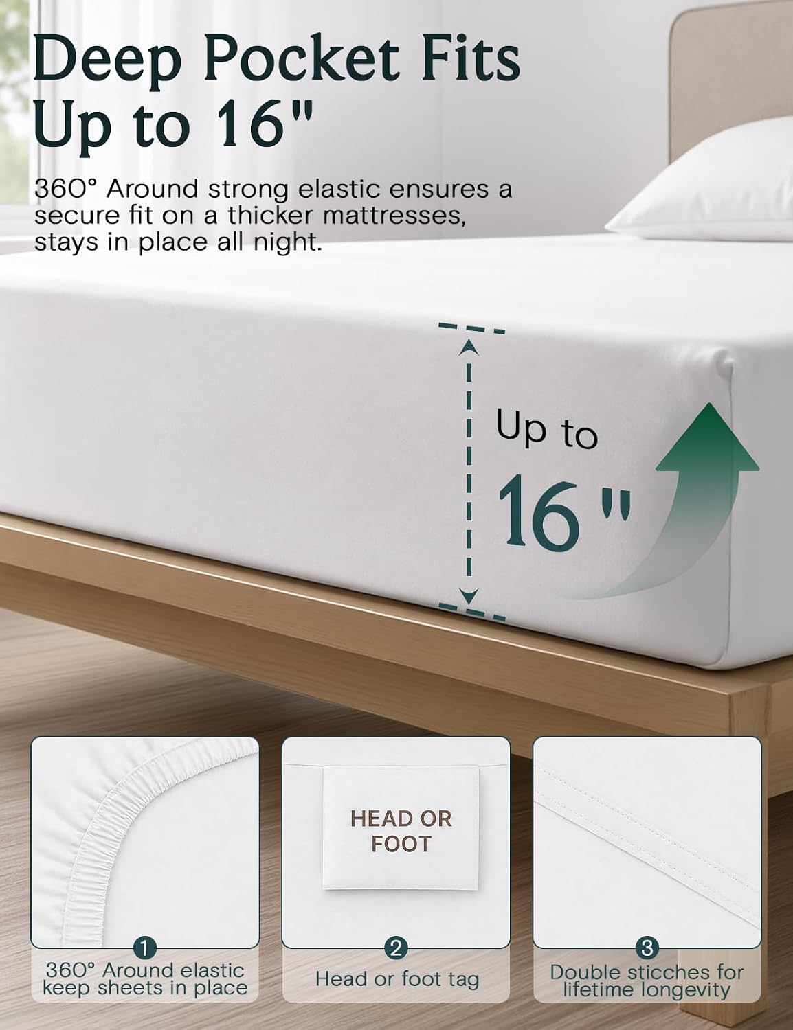 Thumbnail 2 de LuxClub 4 PC King Sheet Set 4-piece Bed Sheets