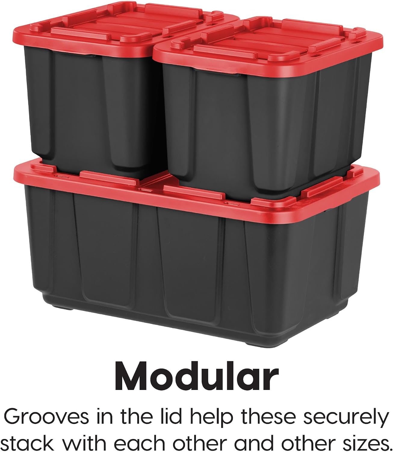 Detalle de IRIS USA 4-Pack 27 Gallon Storage Bins with Lids