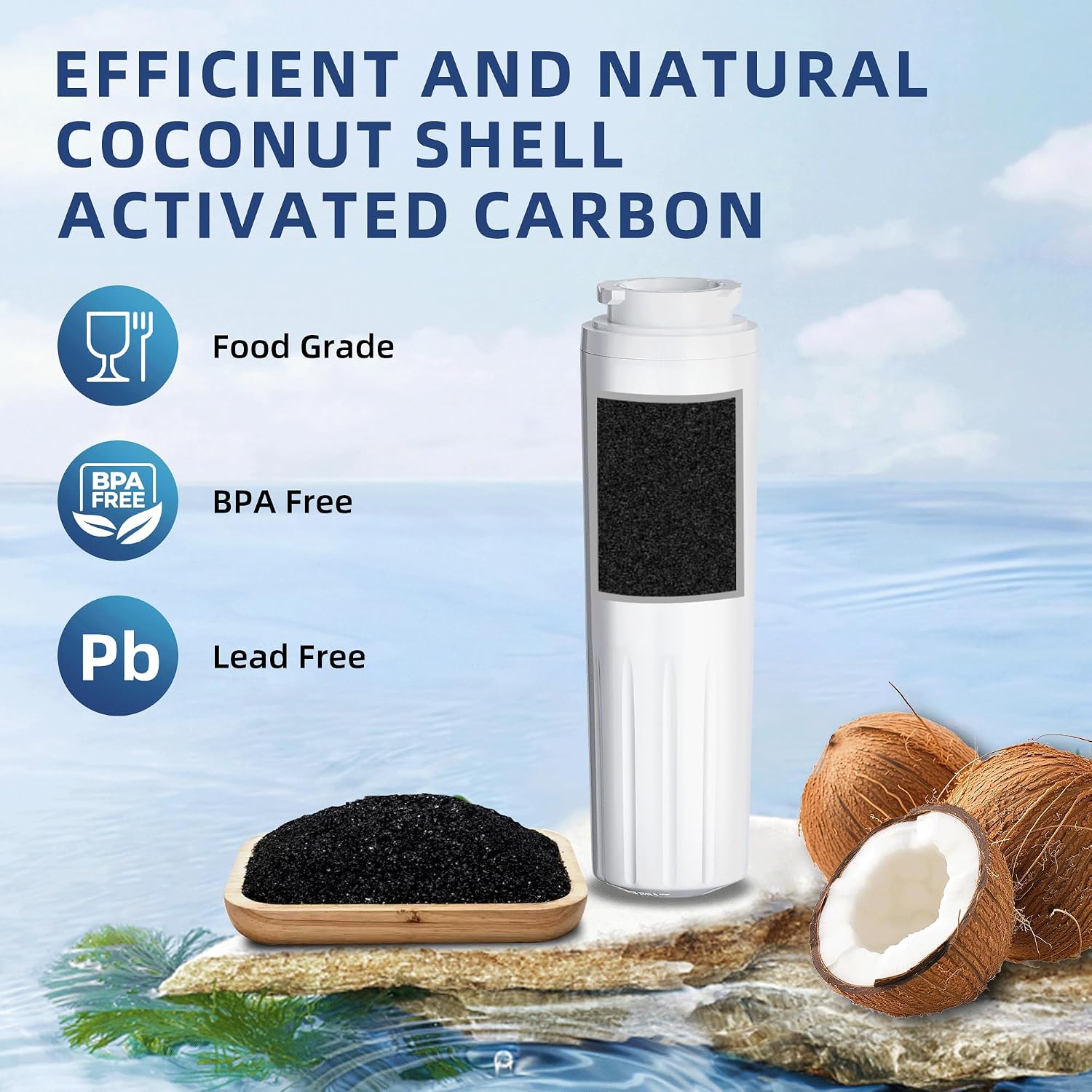 Detalle 1 de ramco EDR4RXD1/UKF8001 Refrigerator Water Filter Replacement, Coconut-Shell Carbon