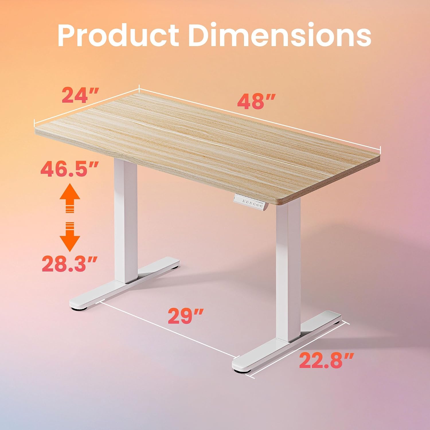 Detalle de HUANUO Electric Standing Desk 48 x 24 Inch