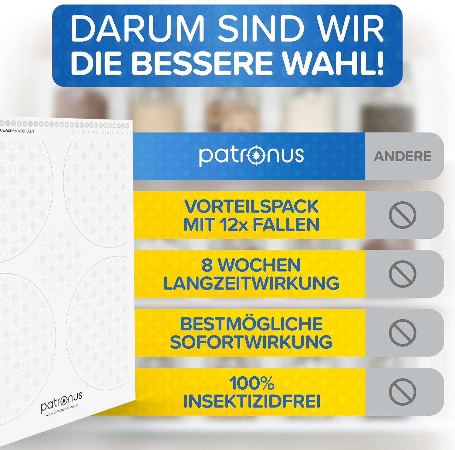 Thumbnail 6 de Lebensmittelmotten-Falle [12 Stück] – effektive Pheromonfalle zur Befallsermittlung, geruchlos und giftfrei