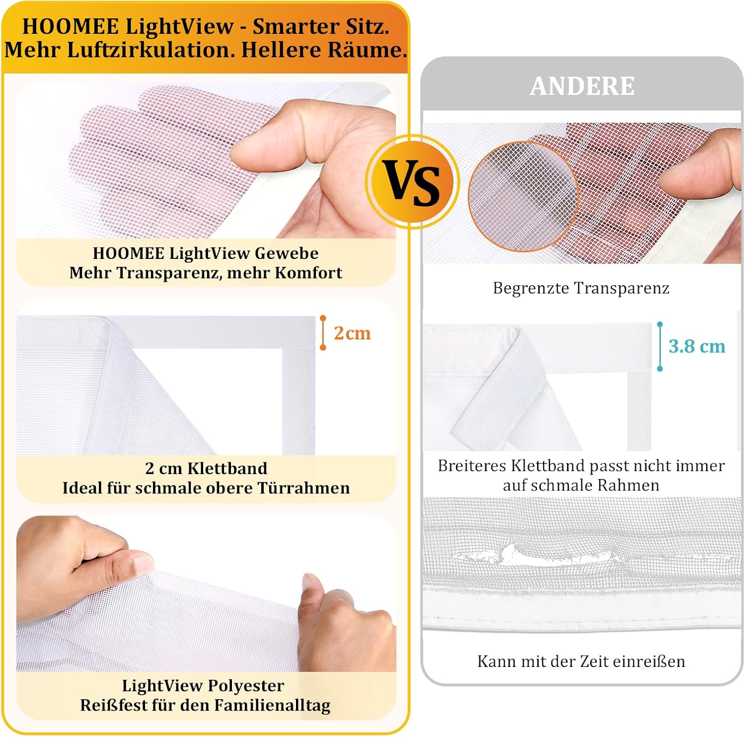 Thumbnail 3 de HOOMEE Fliegengitter Tür Magnet – 120x220 cm, lichtdurchlässig und langlebig