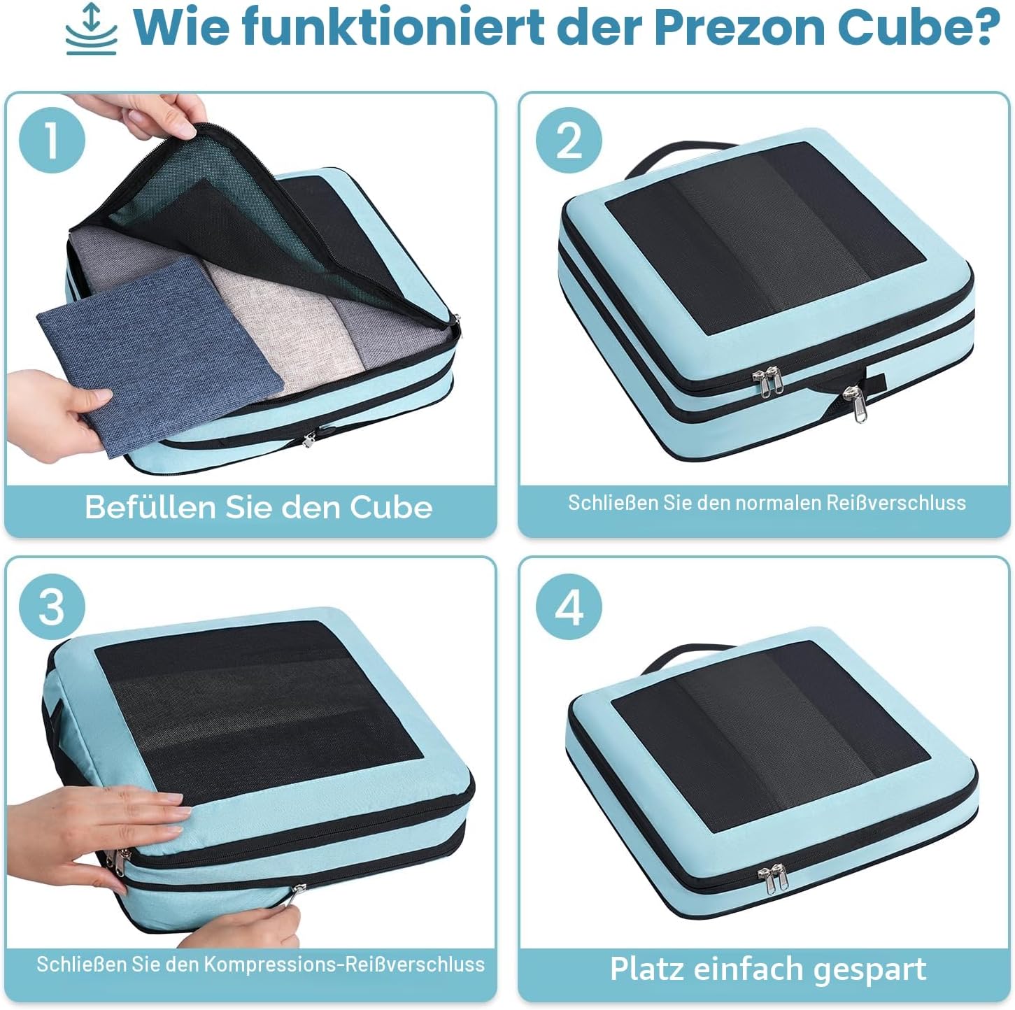 Thumbnail 3 de Prezon Kompressions-Packwürfel: Erweiterbare Reise-Organiser für effizientes Gepäck