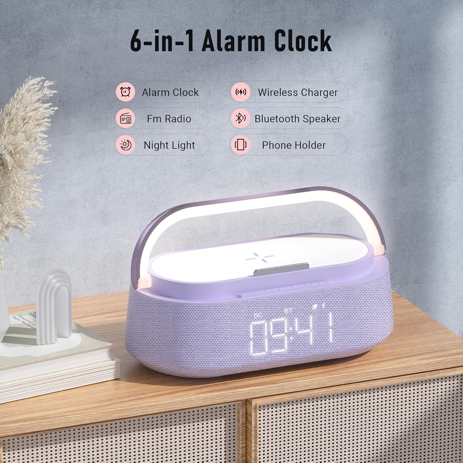 Thumbnail 1 de FREEFISH Bluetooth Speaker with Wireless Charger and FM Radio – alarm clock with 15W wireless charging