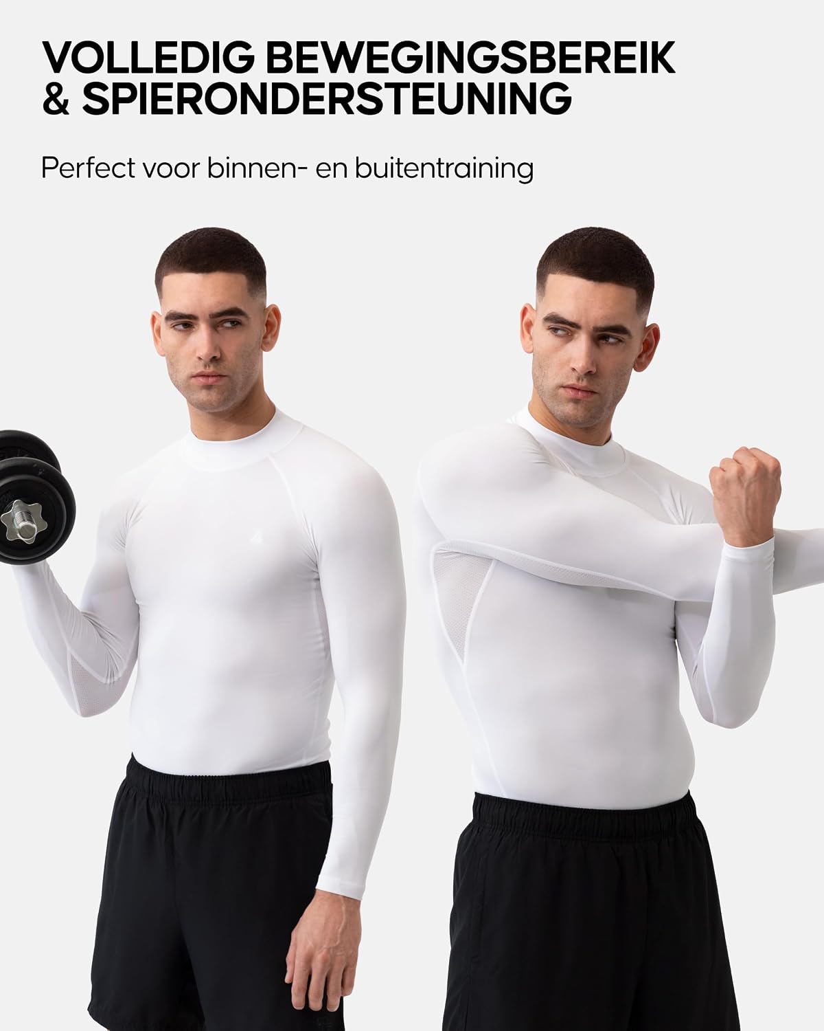 Detalle 2 de DANISH ENDURANCE compressietop heren met lange mouwen, muscle fit, 2-pack