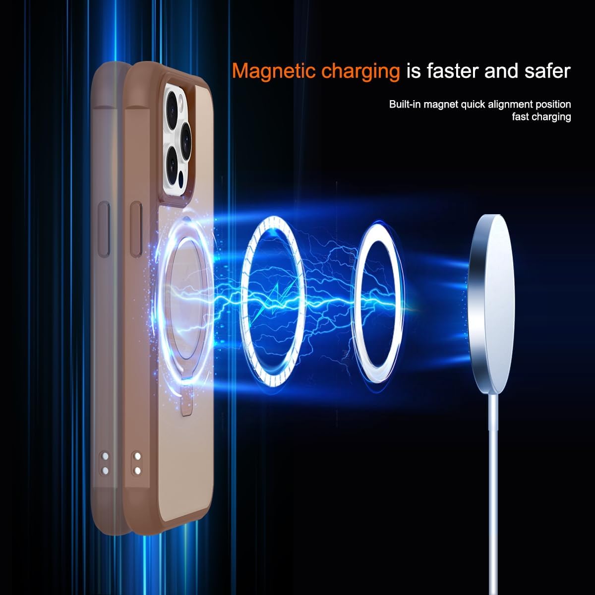 Thumbnail 2 de CHAOFEnG Magnetic iPhone 15 Pro Max Case with Ring Stand (Desert Gold)