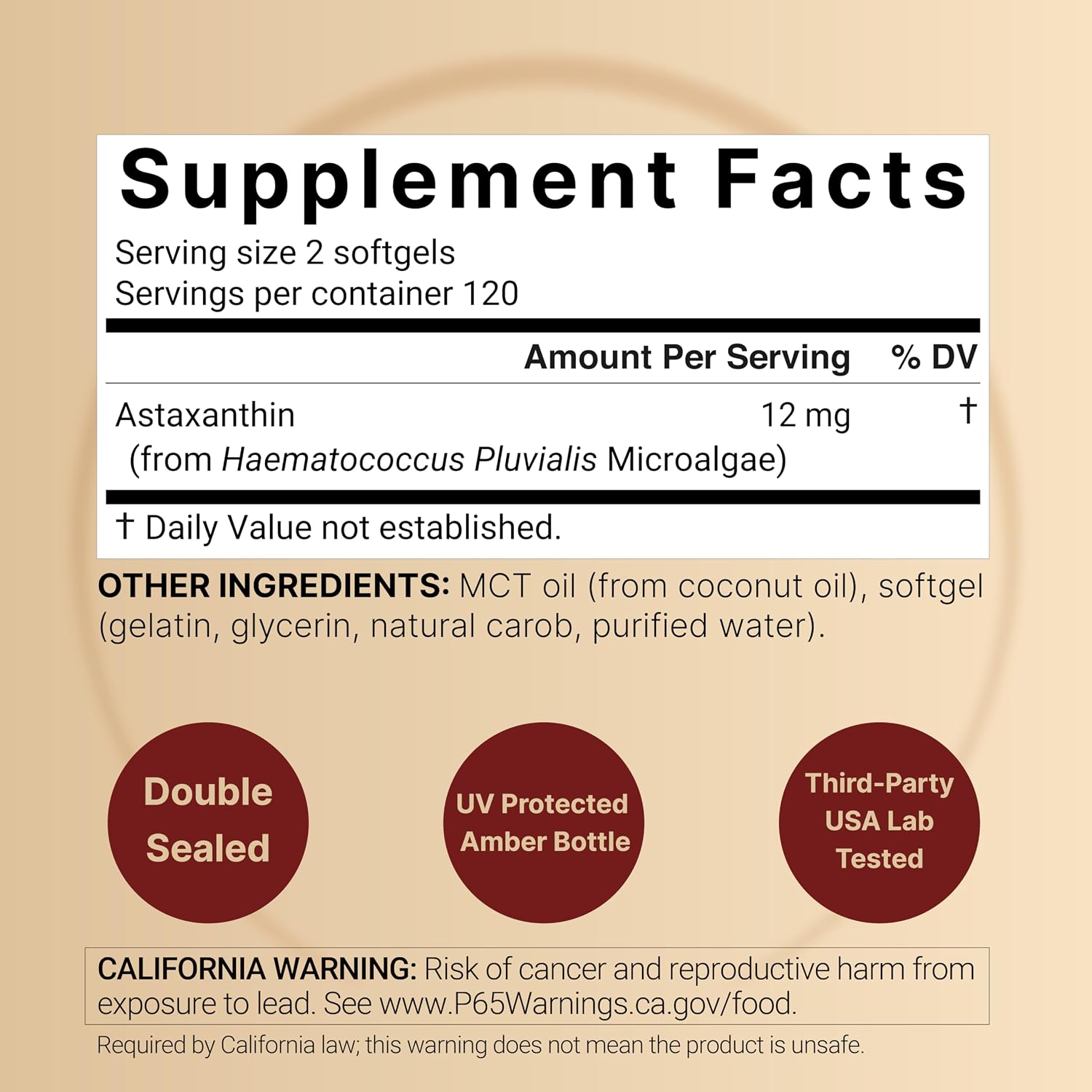 Detalle 2 de NatureBell Astaxanthin Softgels 12 mg