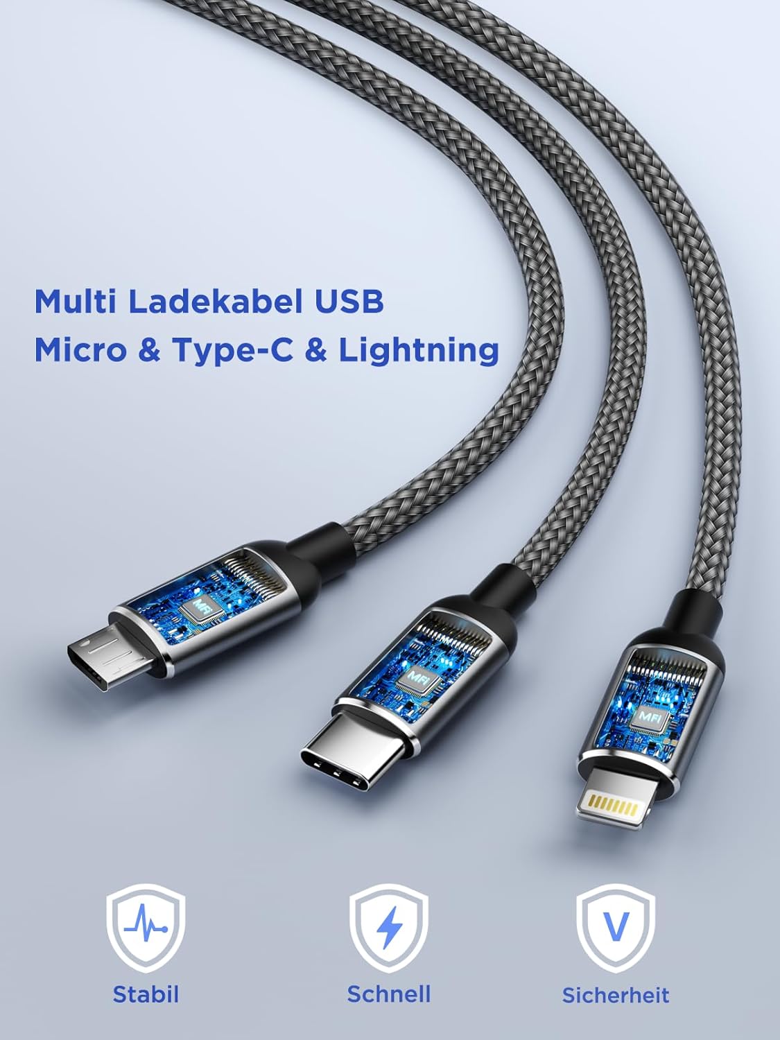 Thumbnail 3 de Multi USB Kabel 3 in 1 1,2M