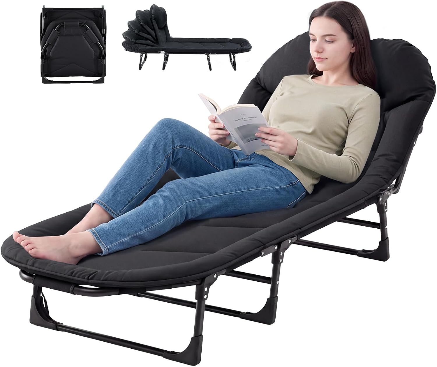 Detalle de DUMOS Camping Cot with Carbon Steel Frame