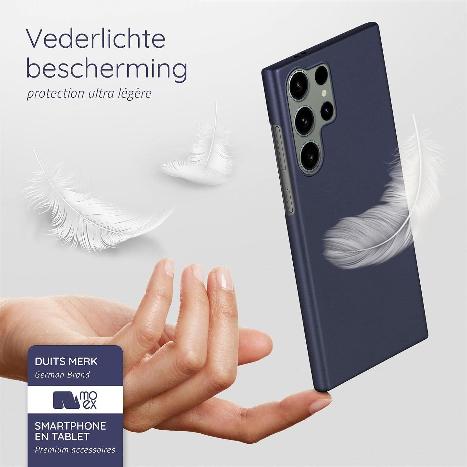 Detalle de moex Alpha AL-232454-BLAU-hoes voor Samsung Galaxy S24 Ultra, slank en mat blauw