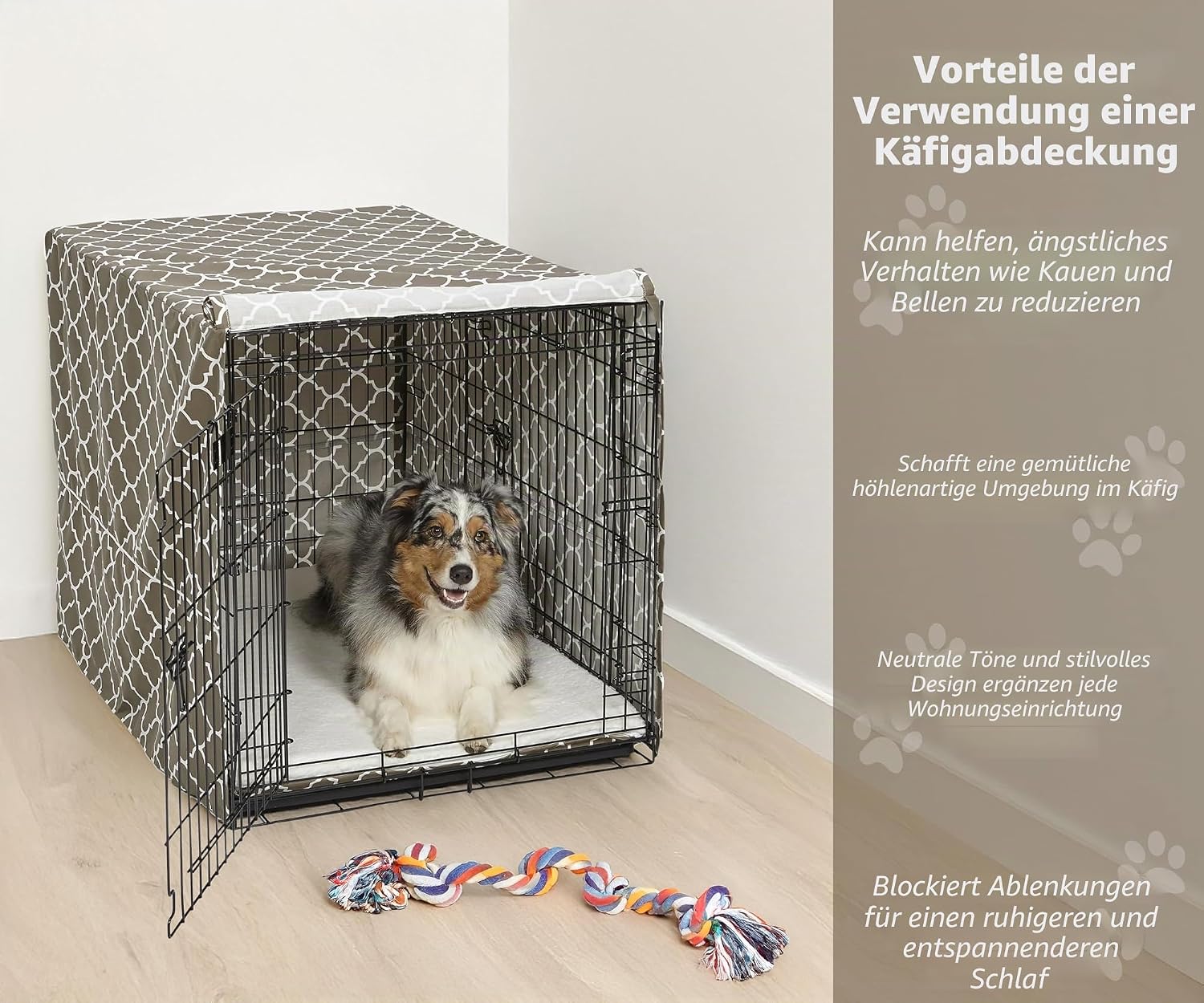 Detalle de MidWest Homes for Pets CVR42T-BR Hundebox-Abdeckung – Stoff mit Teflonschutz, Sichtschutz für 107 cm lange Boxen