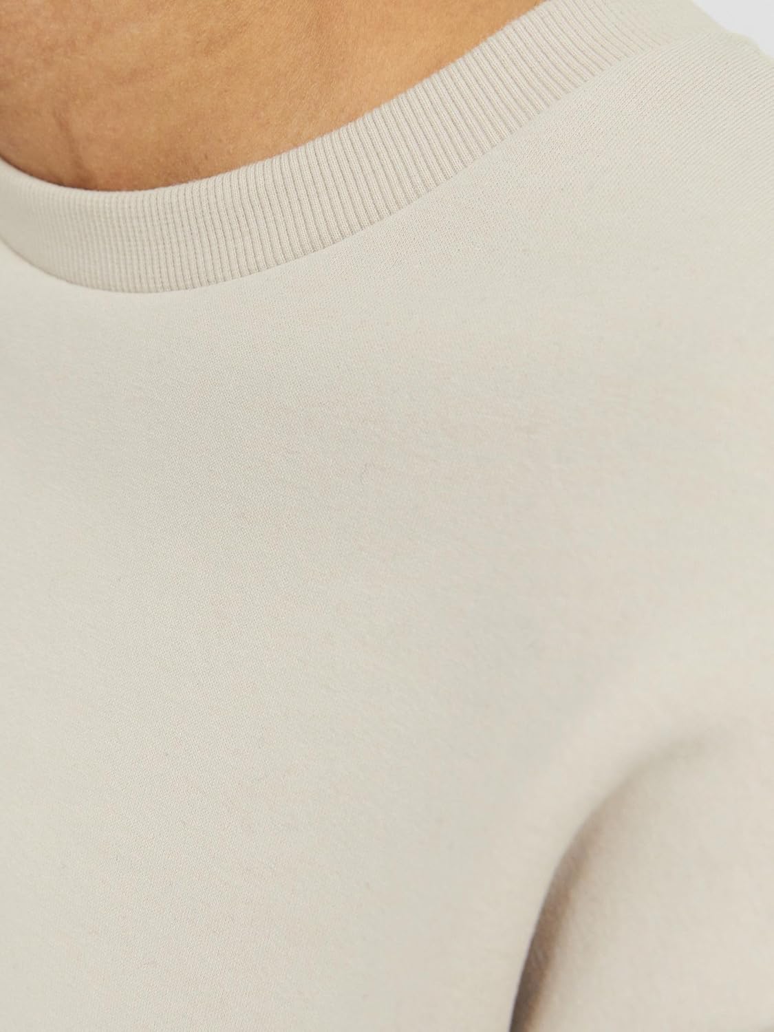 Detalle 2 de JACK & JONES Herren Sweatshirt mit Rundhalsausschnitt – einfarbig, 61% Polyester/39% Baumwolle