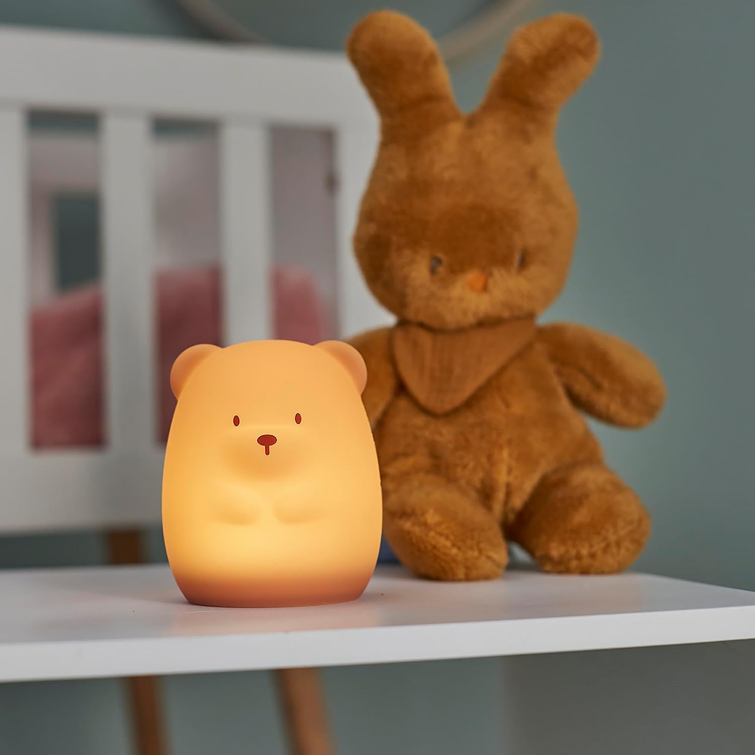 Thumbnail 1 de Nattou LED-Nachtlicht Bär aus Silikon – BPA-frei, vegan, 12 cm, braun