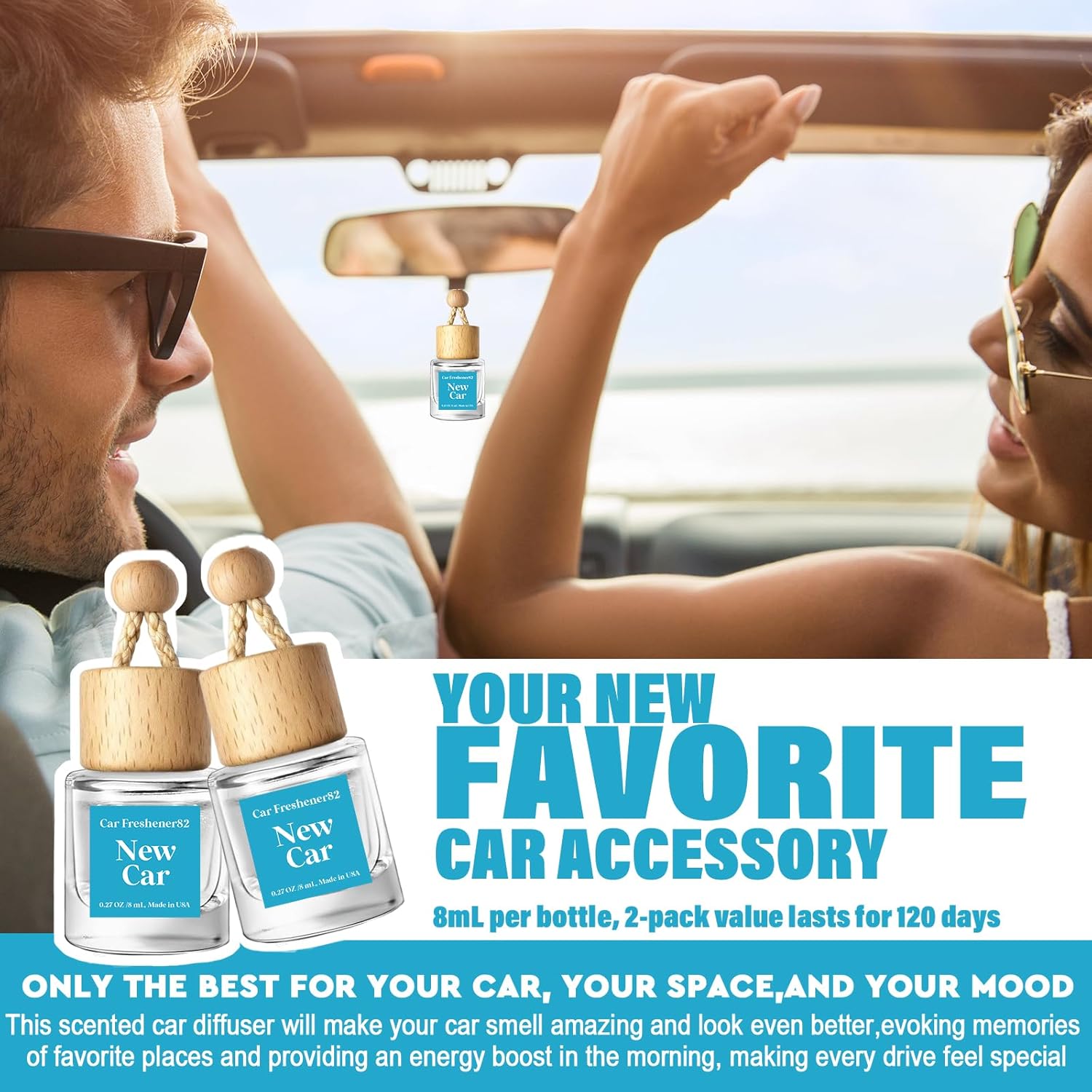 Detalle de HoogaLife Car Air Freshener Diffuser 2 Pack: A Simple, Long-Lasting Freshness Solution