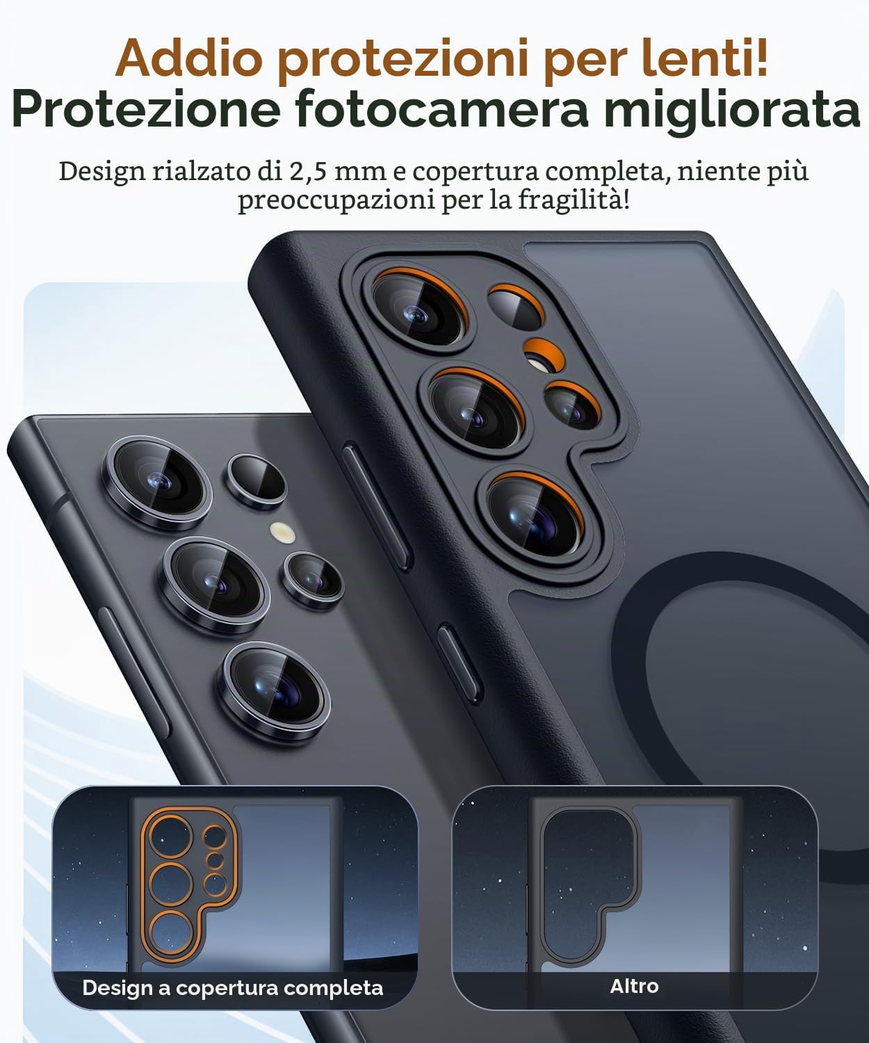 Detalle de CANSHN Custodia Magnetica per Samsung Galaxy S24 Ultra 6.8" – Protezione fotocamera a copertura totale, TPU/PC, Nero opaco