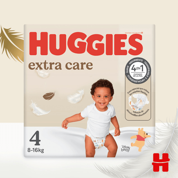 Detalle de Huggies Extra Care Pañales Disney Talla 4 🌟 (2x76 Uds)