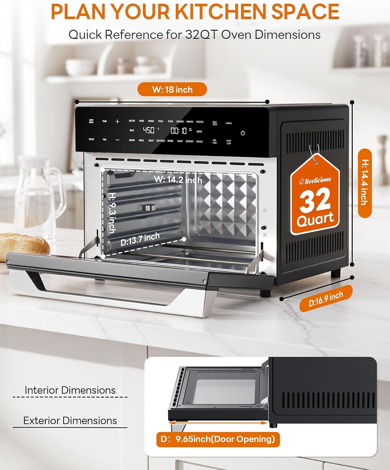 Detalle de 32QT Air Fryer Toaster Oven Combo