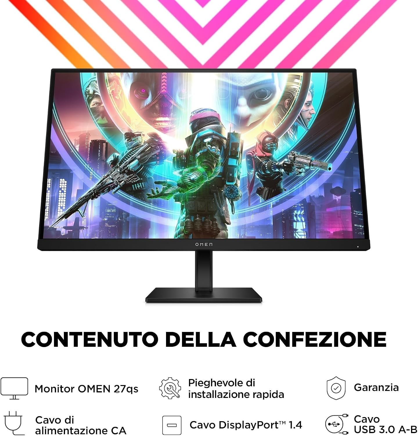 Thumbnail 6 de HP OMEN 27qs: monitor da 27 pollici IPS QHD, 240 Hz con HDR 400 e G-SYNC/NVIDIA FreeSync