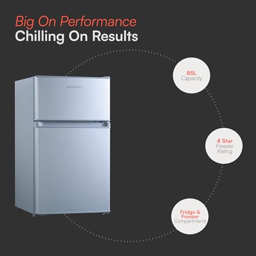 Detalle de Cookology 87L 47cm Under-Counter Fridge Freezer – Silver