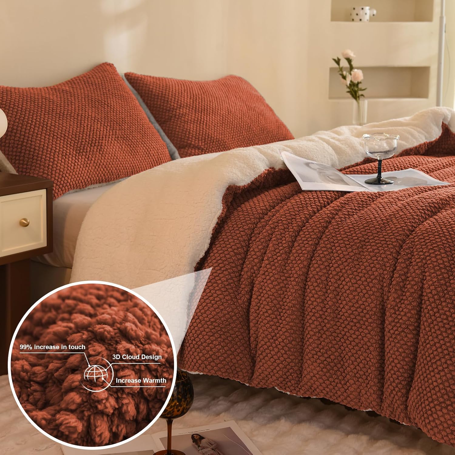 Detalle 2 de LLanCL 3D Jacquard Comforter 90"x90"