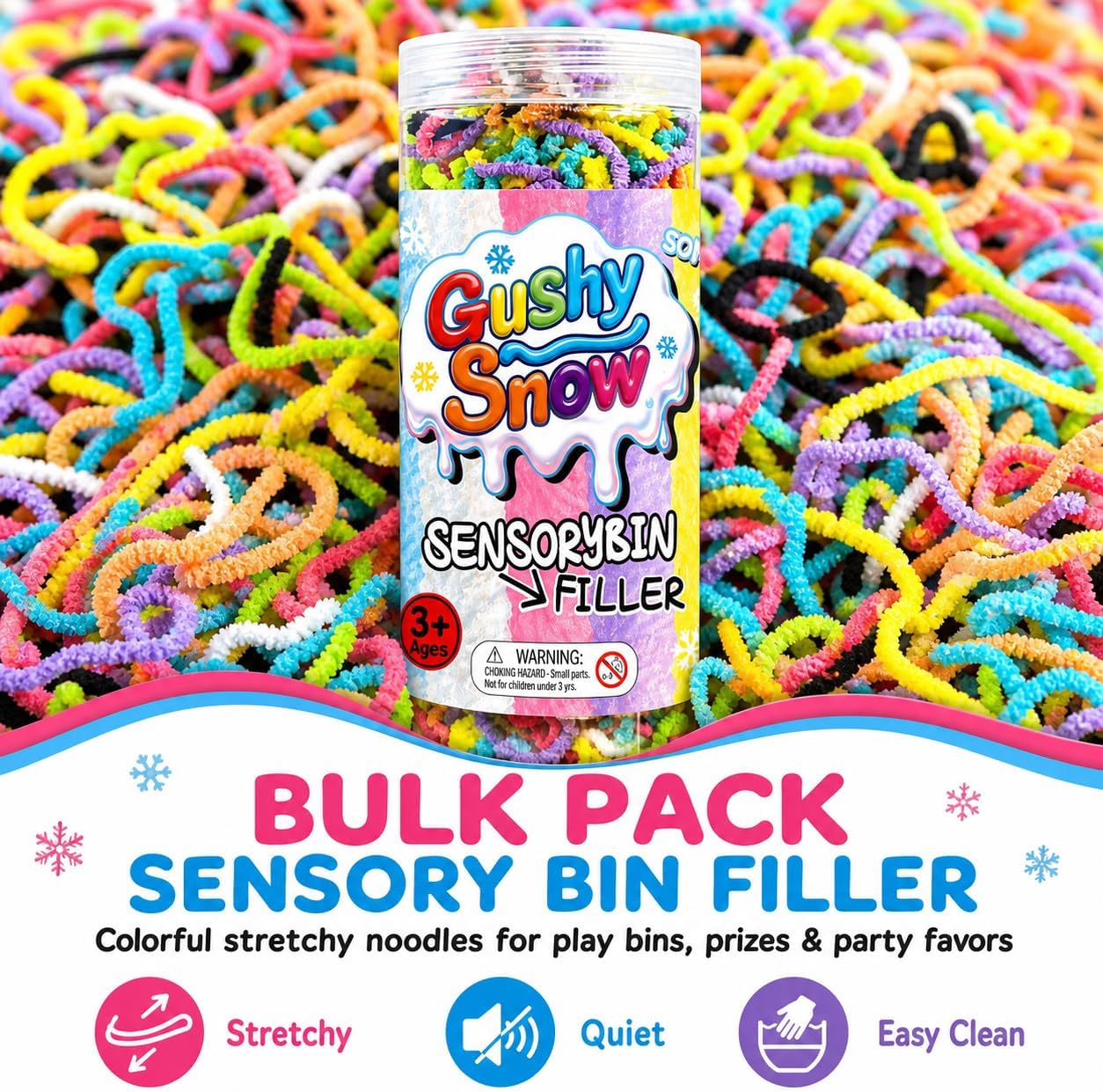 Detalle 2 de GushySnow Stretchy Latex Sensory Bin Filler, Eight-Color Mix for Fall Play
