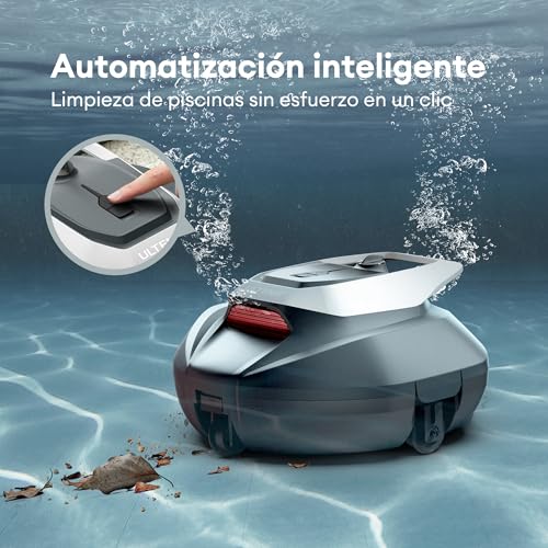 Detalle de Ultenic Robot Limpiafondos Piscina: limpieza eficiente sin cables, 90 minutos de autonomía y estacionamiento automático