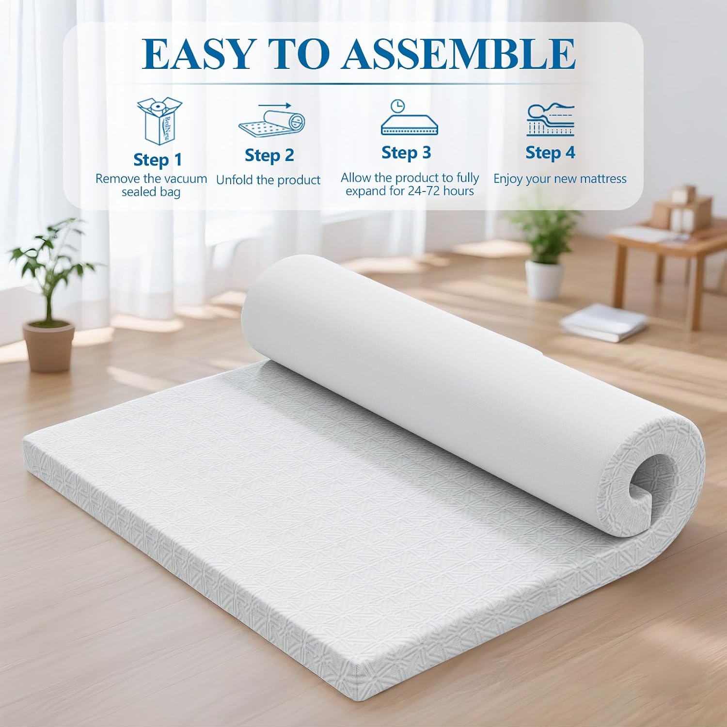 Thumbnail 6 de Bednew Memory Foam Mattress Topper 10cm