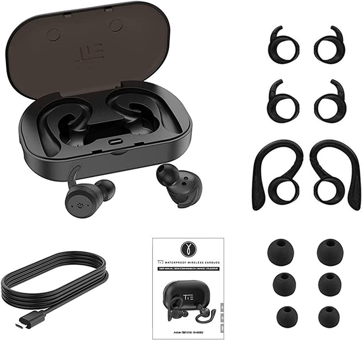 Detalle de TIE TBE1018 Bluetooth In-Ear Ohrhörer – Sportkopfhörer mit Powerbank (Schwarz)