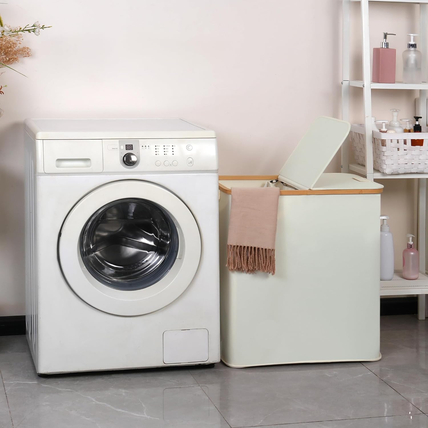 Thumbnail 6 de efluky 140L Laundry Baskets with Lid (2 Compartments) – Large Linen Hamper with Removable Bags