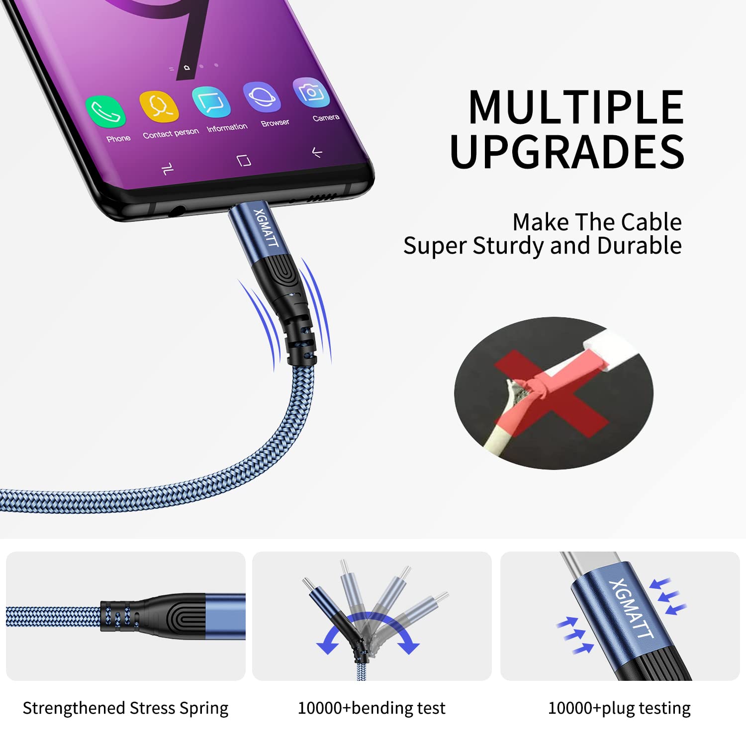 Detalle 2 de USB C Ladekabel 10 m, 3.1 A Schnellladen