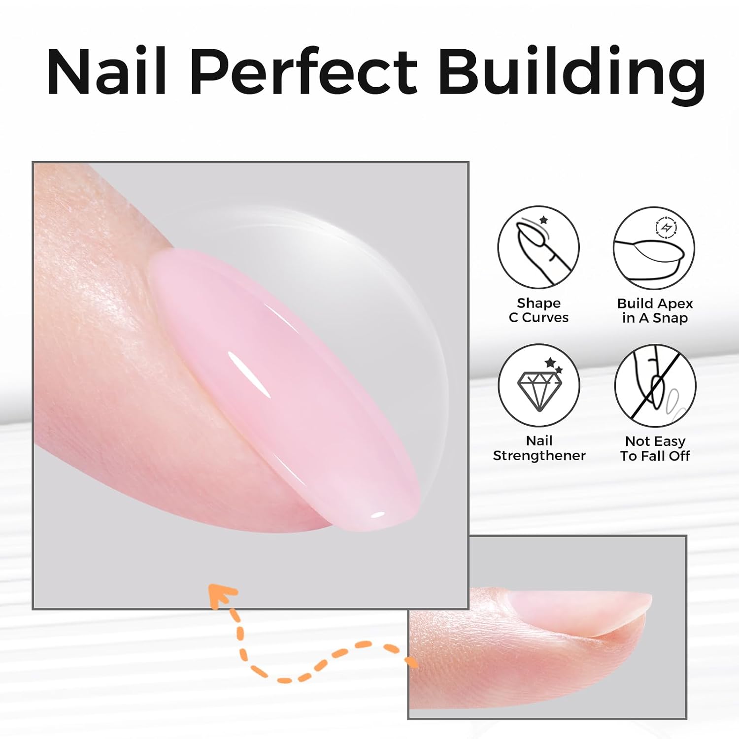 Detalle 2 de TOMICCA Builder Gel 5-in-1 Rosa – UV-Gel für Nagelverlängerung, Reparatur und Dekor