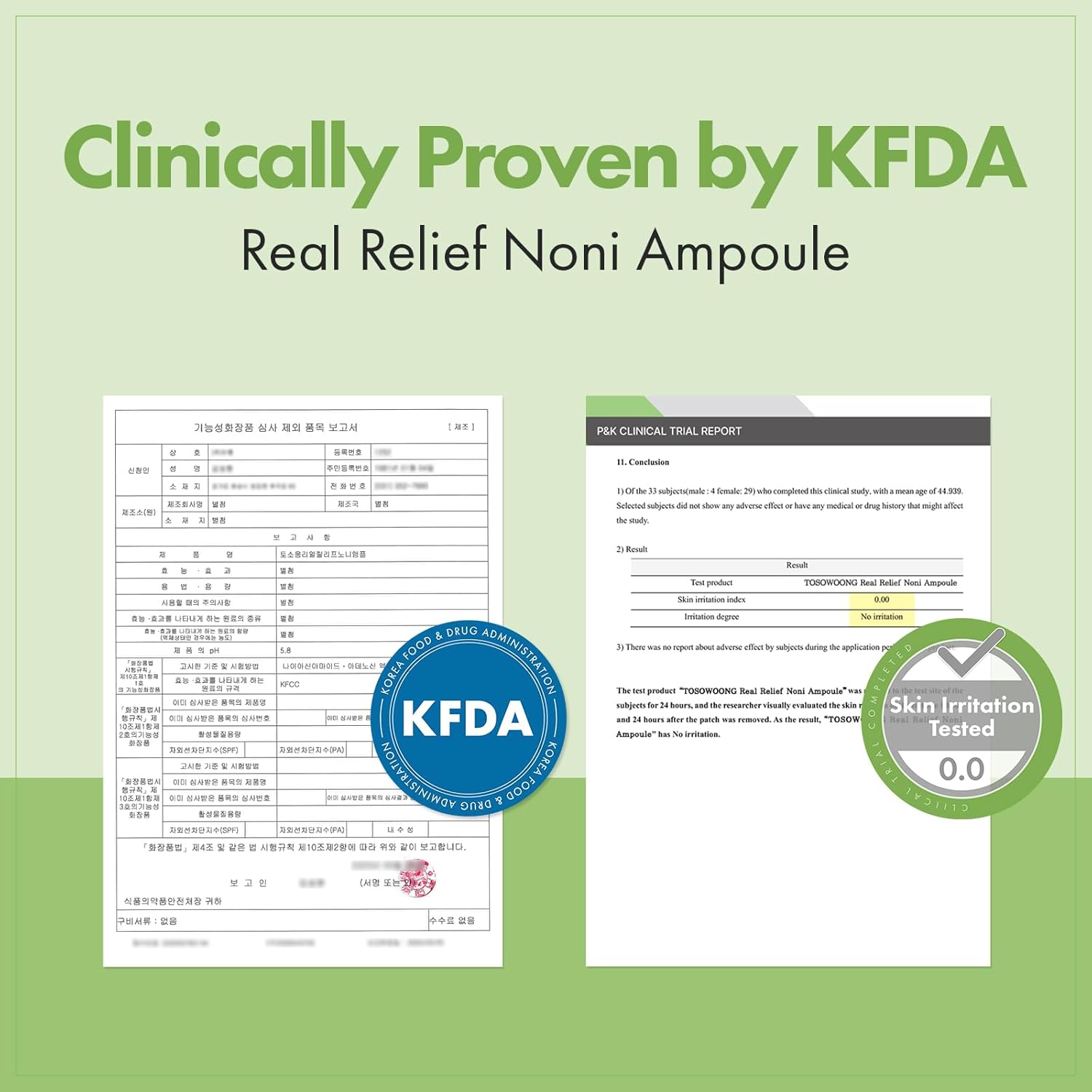 Detalle de TOSOWOONG Ampolla Real Relief Noni – 33 ml, idratante con succo di foglie di Noni al 70%