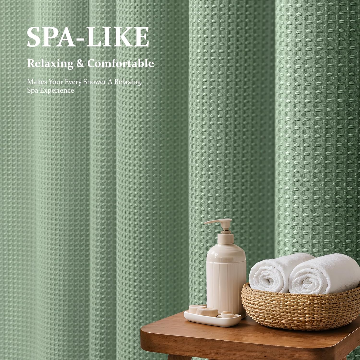Thumbnail 1 de Dynamene Sage Green Shower Curtain 72x72