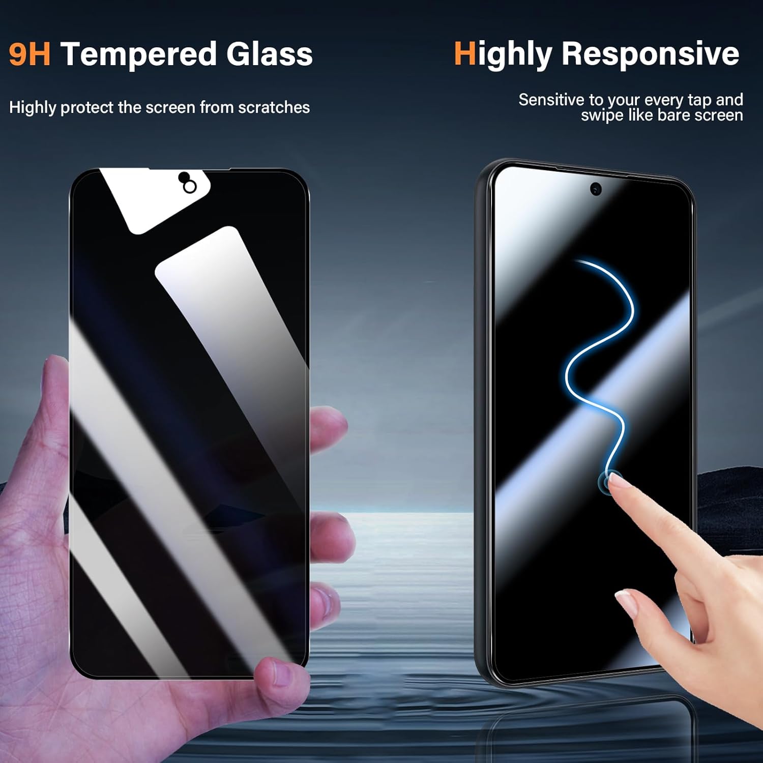 Thumbnail 6 de Yenwen Sichtschutz für Samsung Galaxy A54 5G – 2er Pack Anti Spy Panzer Displayschutzfolie + 2 Kameraschutzfolie (9H, oleophob, Easy Install)