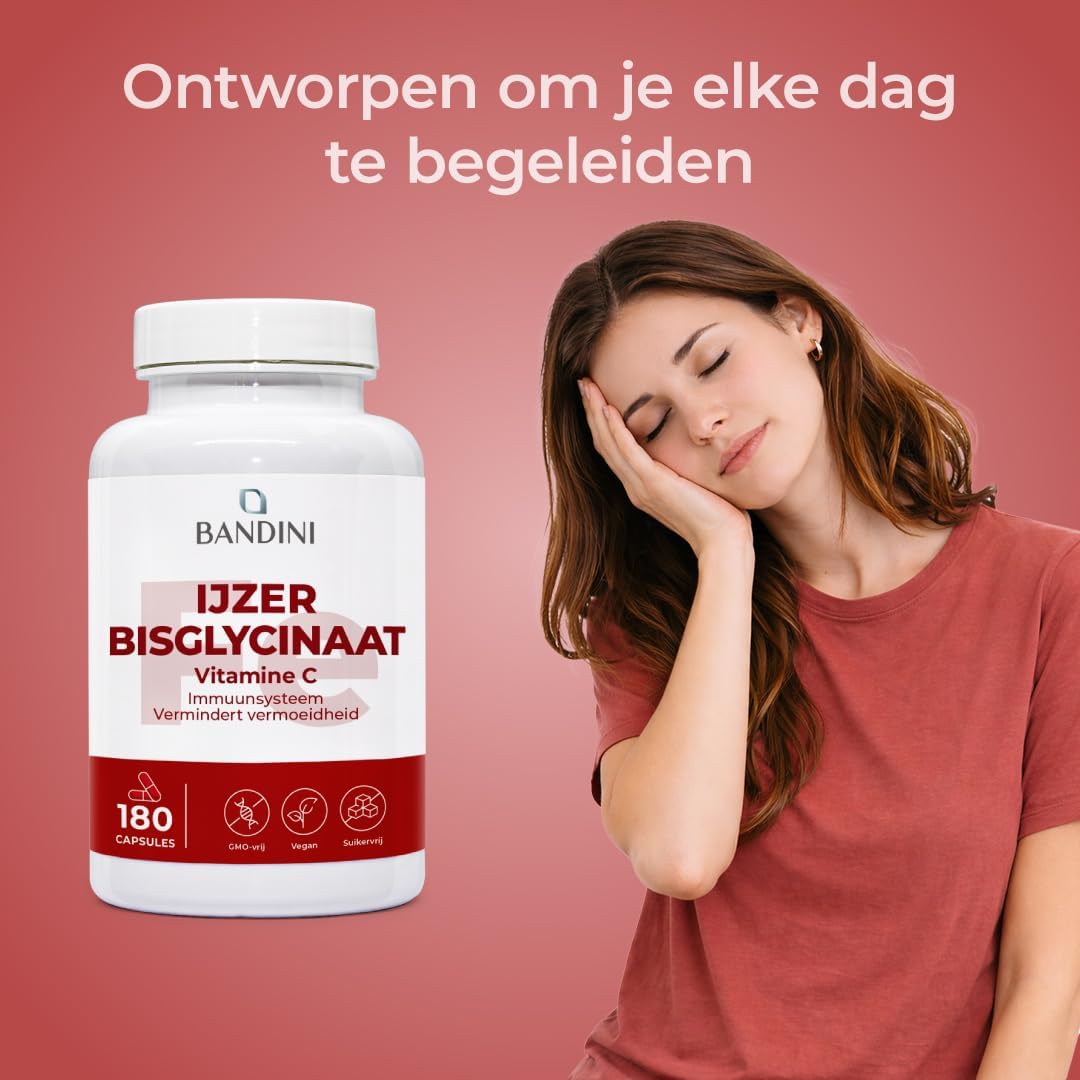 Detalle de BANDINI IJzer 80 mg met vitamine C 160 mg, 180 vegan capsules