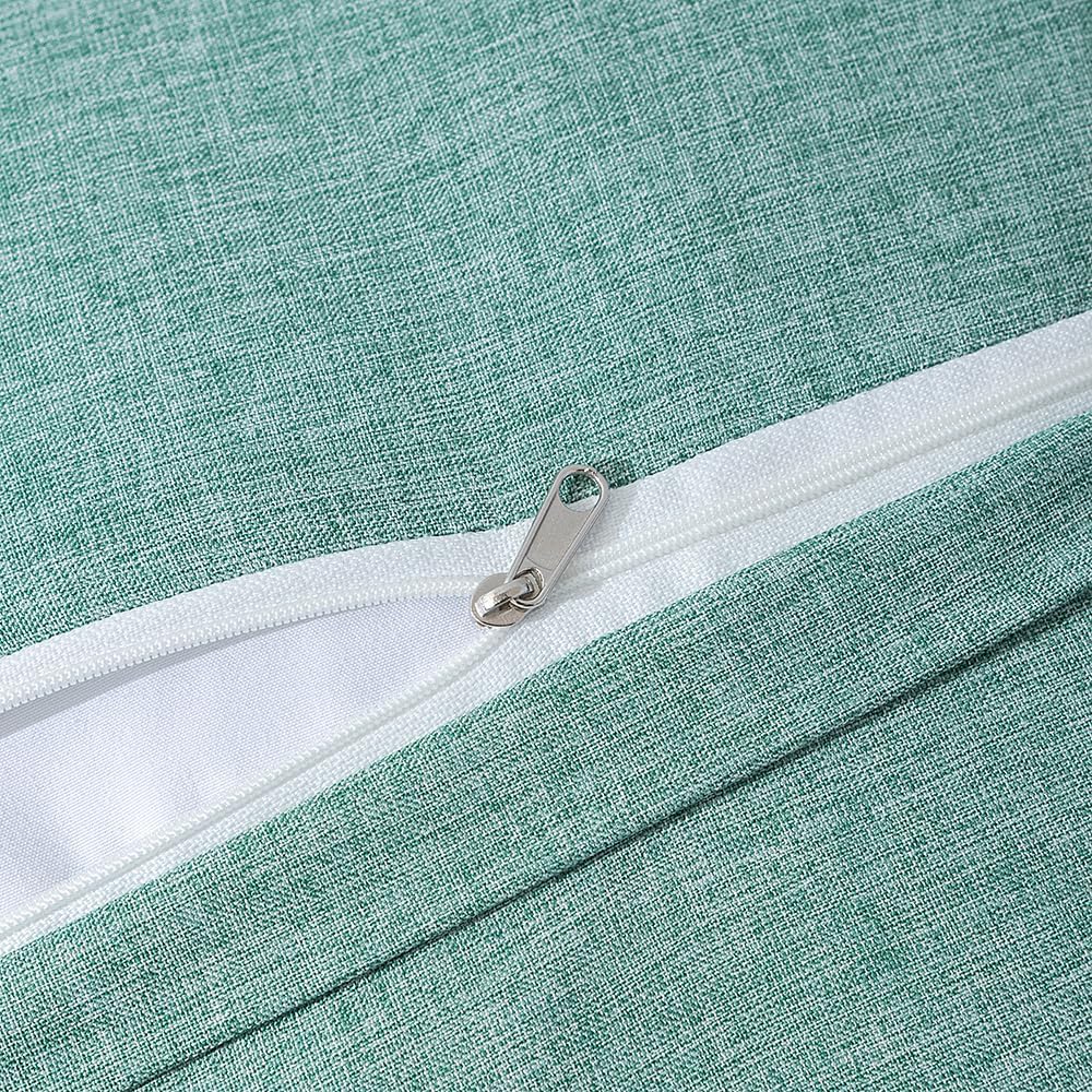 Thumbnail 2 de MIULEE Waterproof Faux Linen Outdoor Cushion Covers 45x45cm (Set of 2) – Blue Green