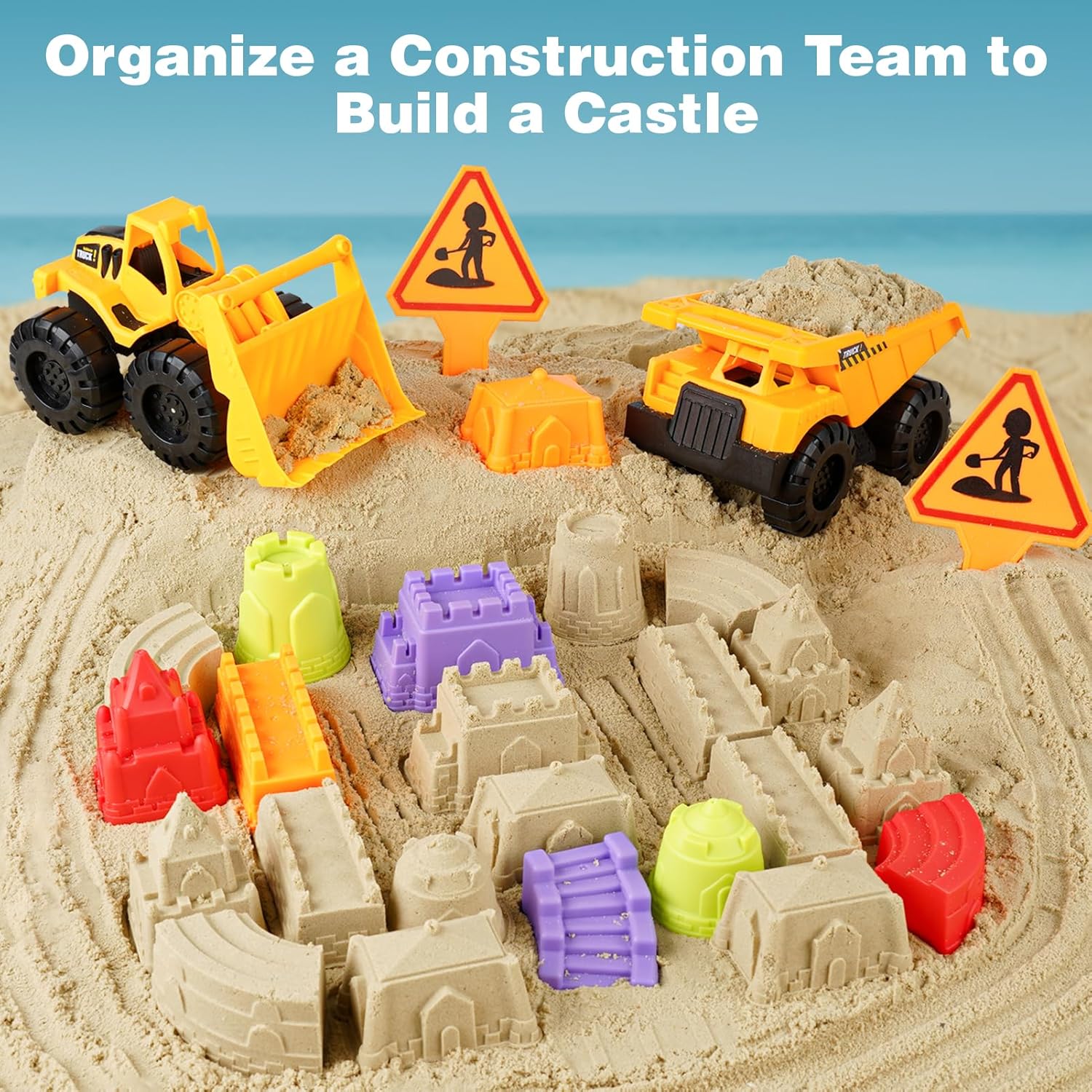 Thumbnail 6 de YIMORE Sandspielzeug Set für Kinder – 26-tlg. Strand- & Sandkasten-Spielzeug mit faltbarem Eimer