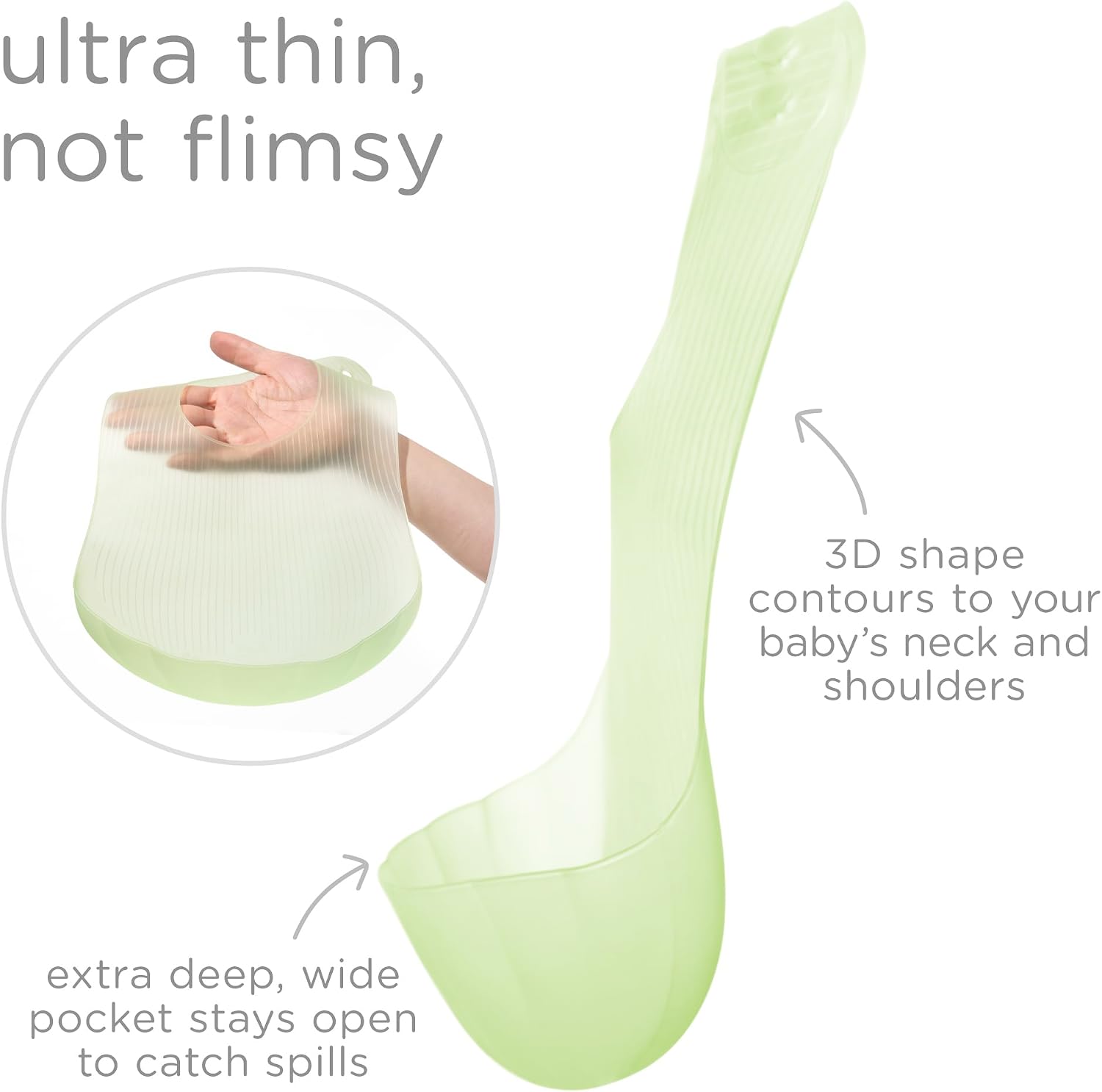 Detalle 2 de Olababy 30511 Fold N Go Silicone Baby Bib, Waterproof, with Travel Case
