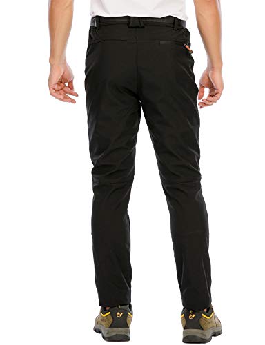 Thumbnail 6 de DAFENP pantalón de trekking softshell para hombre, negro, talla M y forro polar