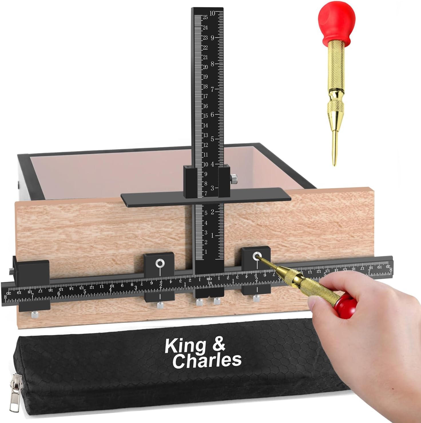 Detalle de King&Charles Cabinet Hardware Jig, Aluminum